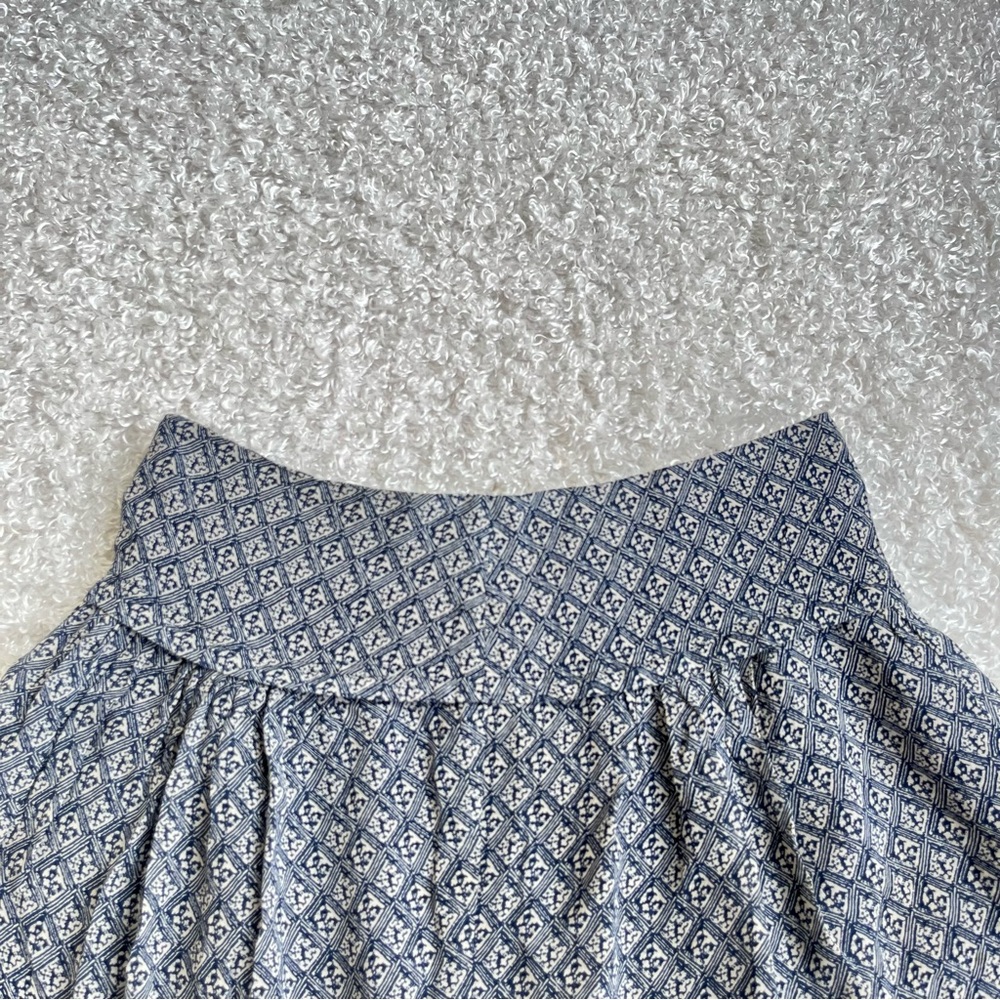 Madewell blue micro print printed silk mini skirt sz 4 | soft girl romantic - Picture 4 of 11